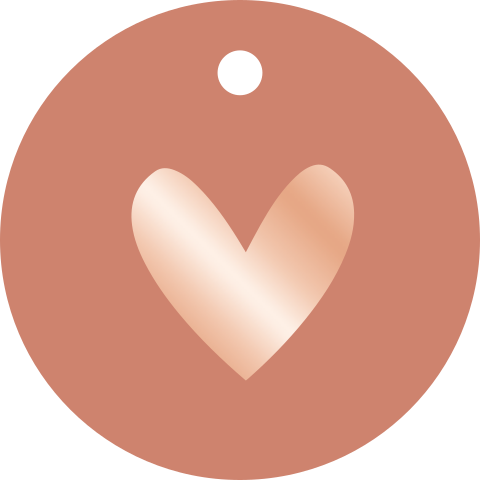 Labels rond koperfolie | 16 stuks
